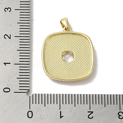 Brass Micro Pave Clear Cubic Zirconia Pendants KK-I708-02C-G-1