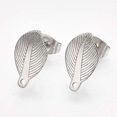 Non-Tarnish 304 Stainless Steel Stud Earring Findings STAS-S079-67B-1