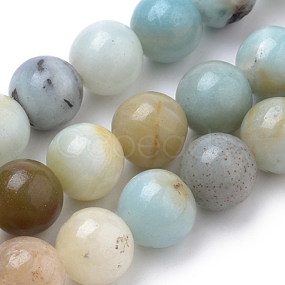 Natural Flower Amazonite Beads Strands G-S259-13-10mm-1