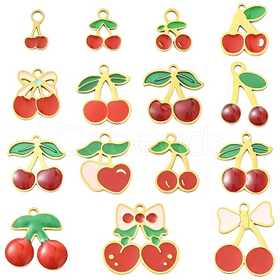 15Pcs 15 Styles 304 Stainless Steel Pendants STAS-CJ0003-09-1