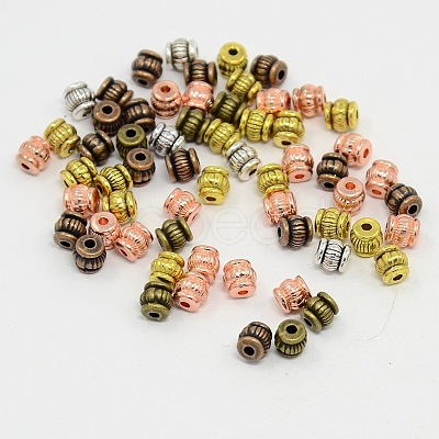 Mixed Color Tibetan Style Barrel Spacer Beads TIBEB-X0023-NR-1