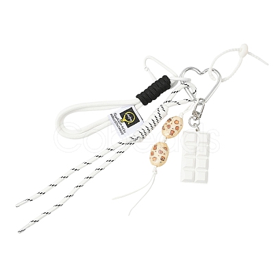 Bread Acrylic & Braided Polyester Rope Pendant Decorations HJEW-YWC0001-04A-1-1