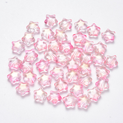 Spray Painted Glass Beads X-GLAA-R211-04-E01-1