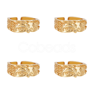 4Pcs Brass Cuff Open Rings for Men RJEW-UN0003-11G-1