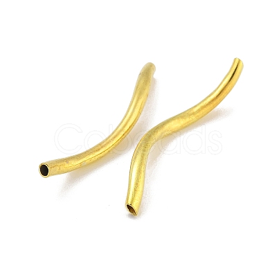 Brass Twist Tube Beads KK-B120-02D-G-1