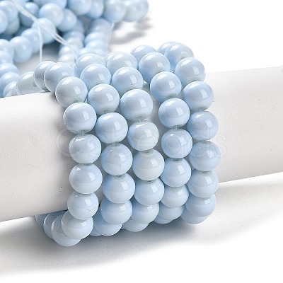 Painted Glass Bead Strands X-DGLA-S071-8mm-B15-1