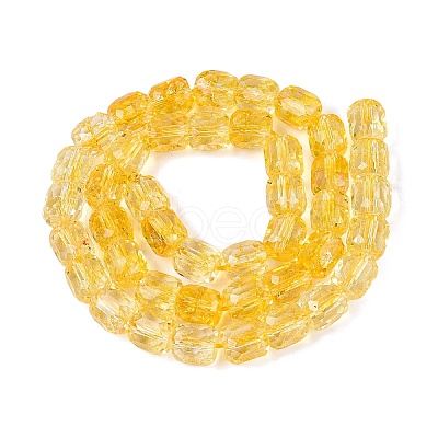 Transparent Crackle Glass Beads Strands GLAA-Q108-04A-11-1
