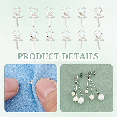 40Pcs 925 Sterling Silver Cup Peg Bails STER-UN0001-04-1