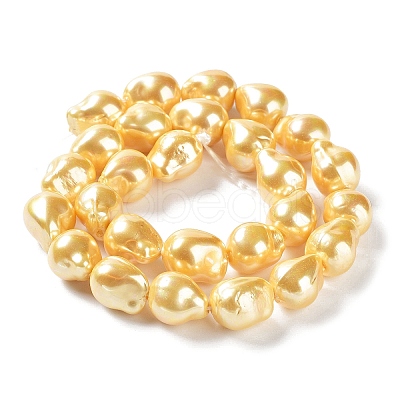 Electroplated Glass Imitation Pearl Beads Strands BSHE-G035-01B-06-1-1