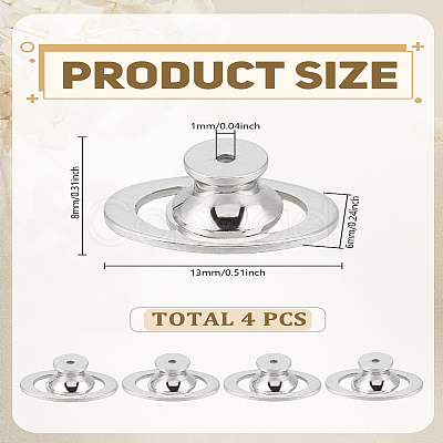 4Pcs Brass Ear Nuts KK-LP0004-04P-1