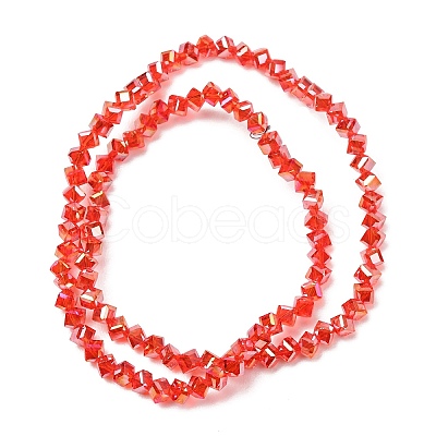 Electroplate Transparent Glass Beads Strands GL-CBA7A17-01A-03-1