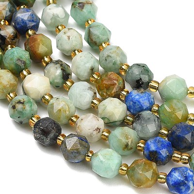 Natural Chrysocolla and Lapis Lazuli Beads Strands GG-CBA3921-B07-8mm-1