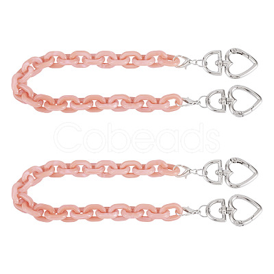 2Pcs Acrylic Link Bag Extender Chains HJEW-TAC0140-1