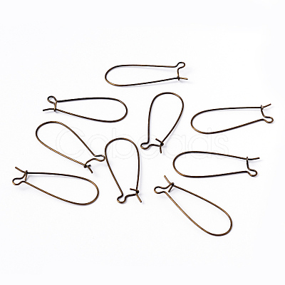 Brass Hoop Earrings Findings Kidney Ear Wires EC221-NFAB-1