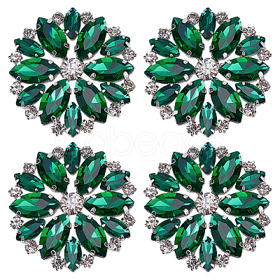 4Pcs Iron Glass Cabochons FIND-FG0004-86A-1