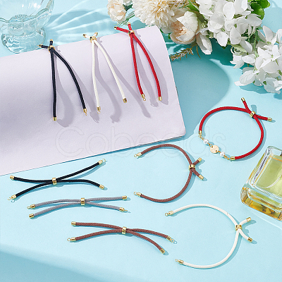 10Pcs 5 Colors Nylon Twisted Cord Bracelet Making MAK-UN0001-67-1