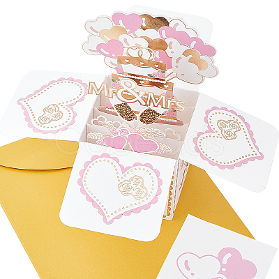 3D Pop Up Cake & Balloons Box Greeting Card AJEW-WH0258-100A-1