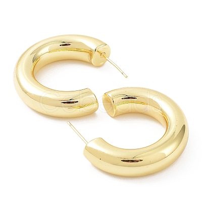 Rack Plating Brass Arch Stud Earrings X-EJEW-B027-07G-03-1