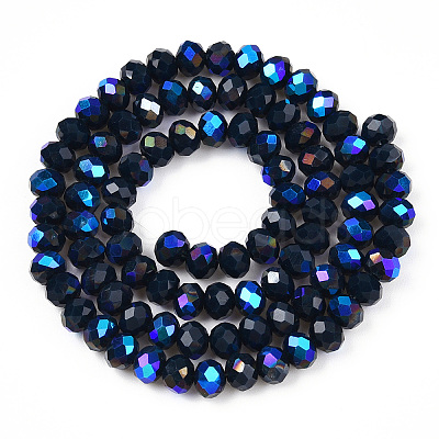 Electroplate Opaque Solid Color Glass Beads Strands EGLA-A034-P2mm-L22-1