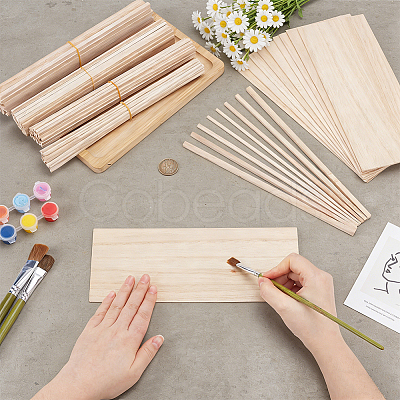 160Pcs 4 Styles Square Wood Craft Sticks WOOD-OC0004-53-1