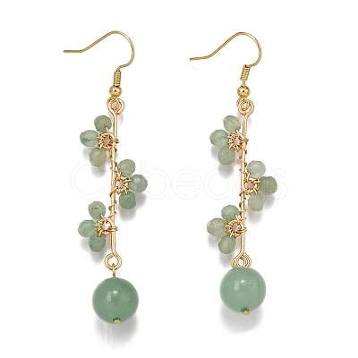 Natural Green Aventurine Earrings Dangle Earrings EJEW-TA00653-03-1