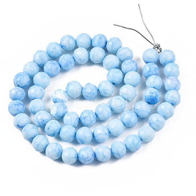 Opaque Baking Paint Crackle Glass Beads Strands EGLA-S174-33I-1