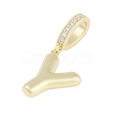 Brass Micro Pave Clear Cubic Zirconia Pendants KK-M289-01Y-G-1