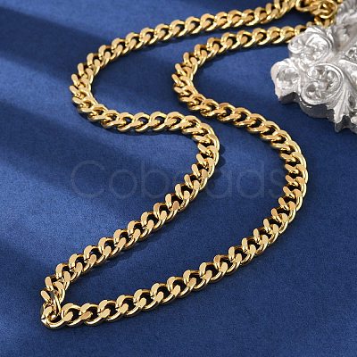 Brass Cuban Link Chain Necklacea for Women Men NJEW-F337-03G-02-1