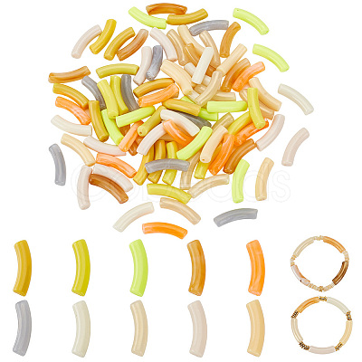 100Pcs 10 Styles Opaque Acrylic Beads MACR-PH0001-72A-1