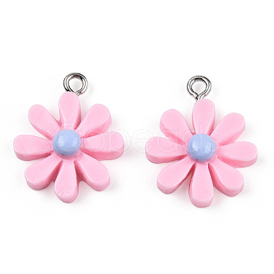 Opaque Resin Pendants RESI-WH0037-01D-1