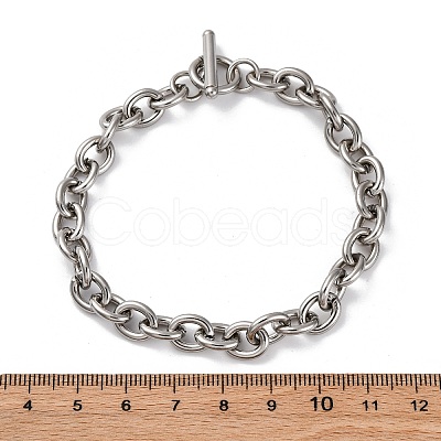 Tarnish Resistant 304 Stainless Steel Cable Chain Bracelets BJEW-G618-04P-1