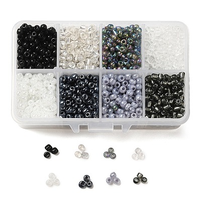 1 Box 6/0 Glass Seed Beads Round Loose Spacer Beads SEED-X0050-4mm-08-1