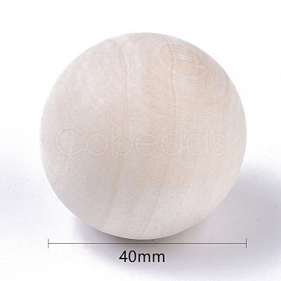 Unfinished Wood Beads X-WOOD-T014-40mm-1