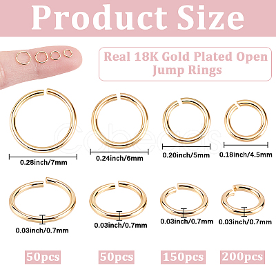 450Pcs Brass Open Jump Rings KK-BBC0026-15-1