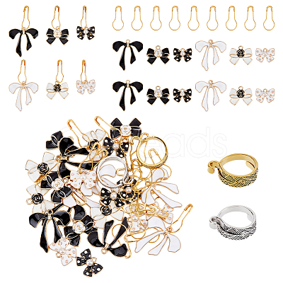 Bowknot Theme DIY Locking Stitch Marker Sets DIY-ME0001-04-1