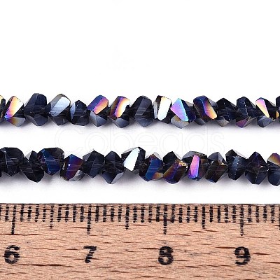 Electroplate Transparent Glass Beads Strands GLAA-N021-4mm-30-1