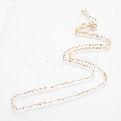 Iron Cable Chains Necklace Making X-MAK-R016-45cm-G-1