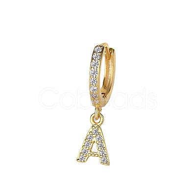 Brass Micro Pave Clear Cubic Zirconia Hoop Earrings WGE85EC-02-1