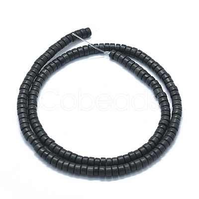 Natural Black Stone Beads Strands G-F631-A14-1