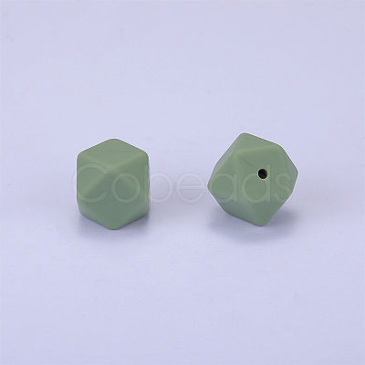 Hexagonal Silicone Focal Beads SI-JX0020A-104-1