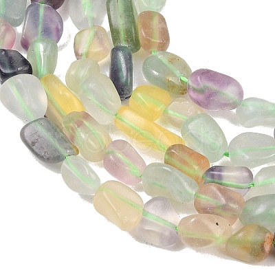 Natural Colorful Fluorite Beads Strands G-P497-01C-18-1