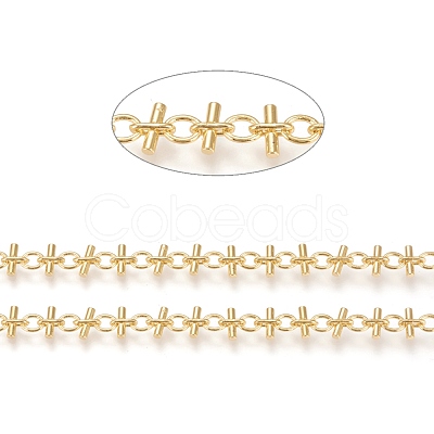 Brass Handmade Link Chains X-CHC-M019-07G-1