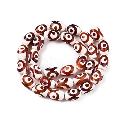 Natural Tibetan Agate 3-Eye Beads Strands G-T138-195B-1