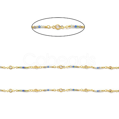 Brass Handmade Beaded Chains CHC-P011-E01-G-1