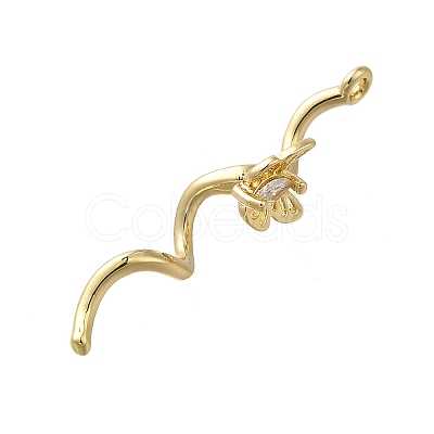 Brass Pave Cubic Zirconia Pendants KK-Q048-10G-1