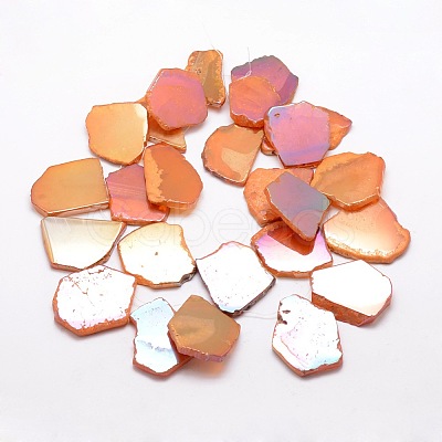 Electroplated Natural Agate Beads Strands G-K109-05-A-1