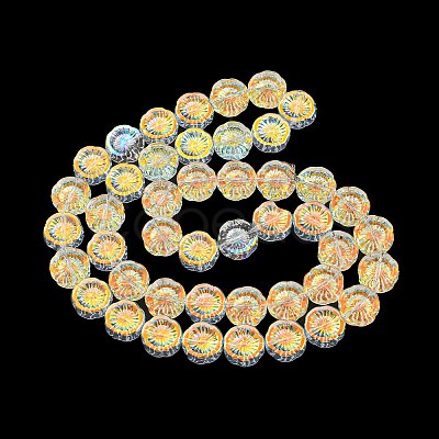 AB Color Plated Electroplate Glass Transparent Beads Strands EGLA-G037-10A-AB01-1