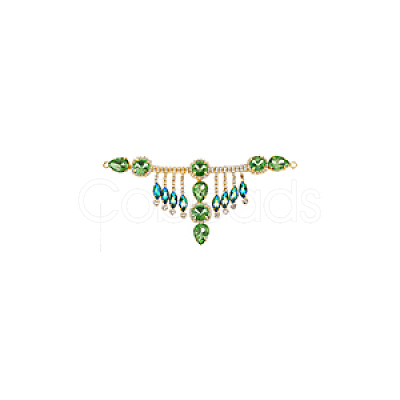 1Pc Flower Brass Rhinestone Ornament Accessories OHAR-FG0001-03-1