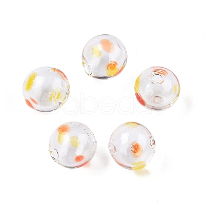 Transparent Handmade Blown Glass Globe Beads GLAA-T012-17B-1