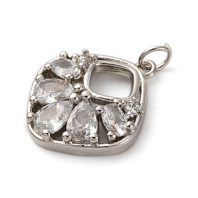 Brass Micro Pave Cubic Zirconia Pendants KK-P308-69P-1